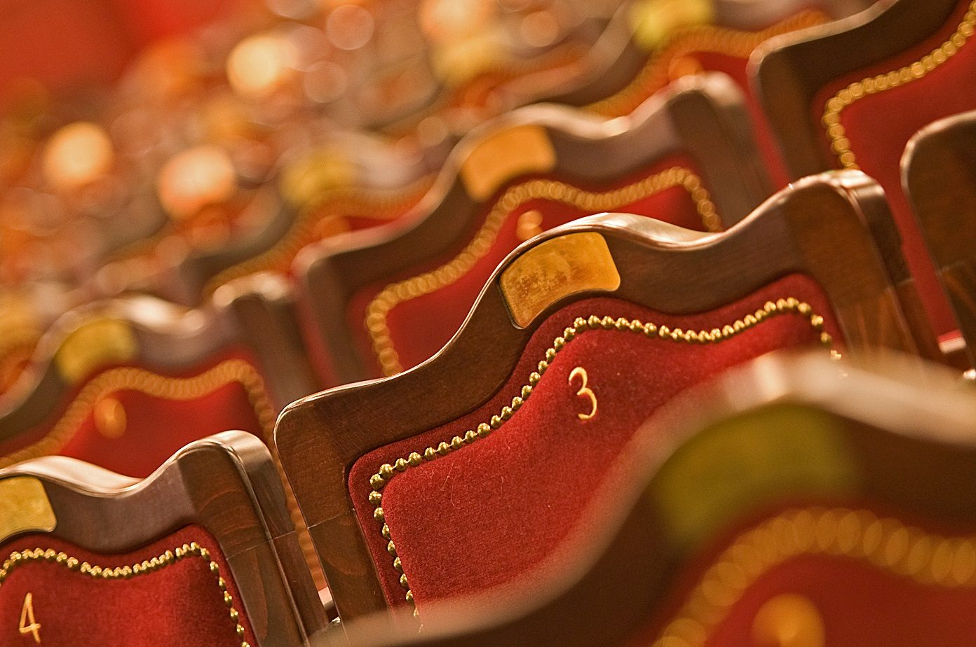 City Varieties auditorium seats in the close up