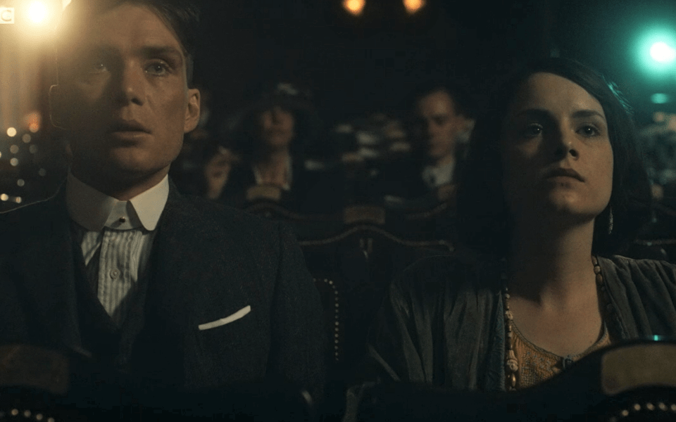 A still from Peaky Blinders Series 1, Episode 2 - Tommy and Ada Shelby in the 