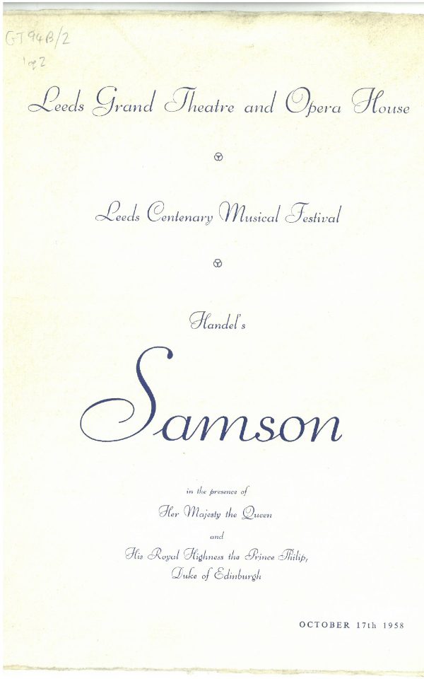 Samson Souvenir Programme - 1958