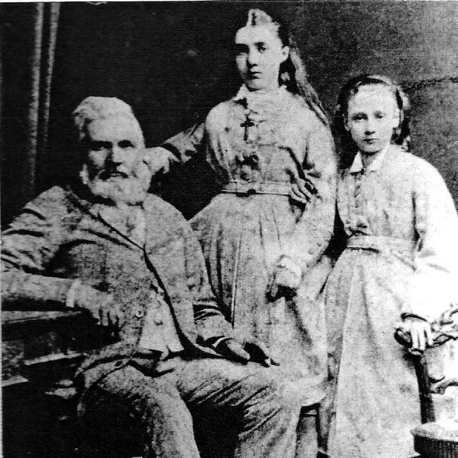 Charles Thornton with his daughters Alice and Annie c. 1874