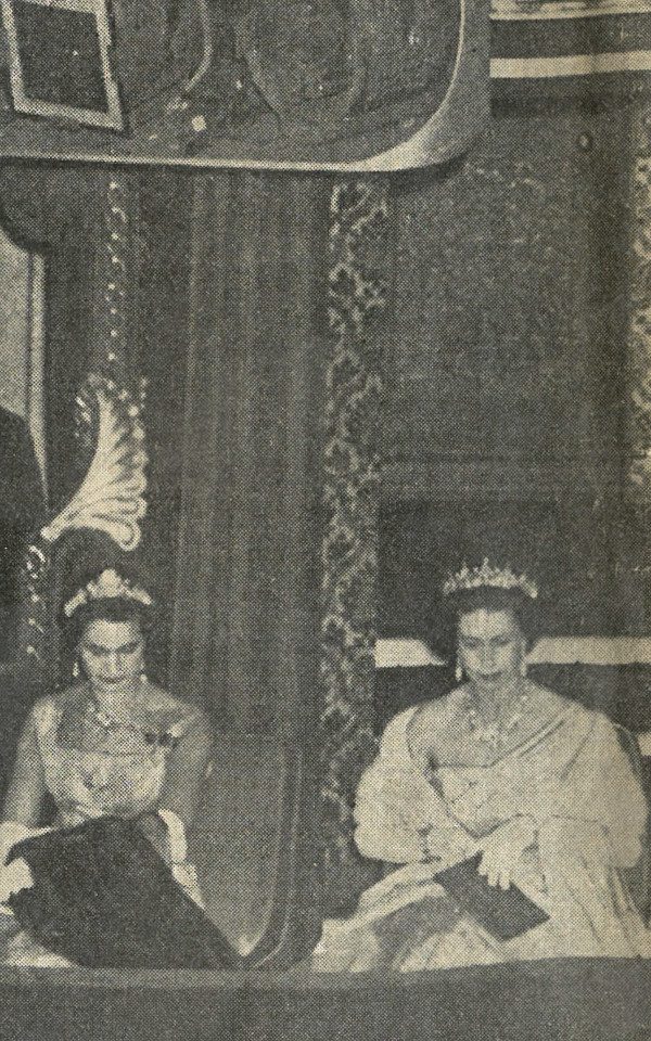 The Queen visiting The Grand in the Royal Box in 1958 for a performance of Samson.