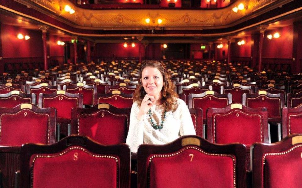 Catherine Hayward sat in an auditorium chair at City Varieties