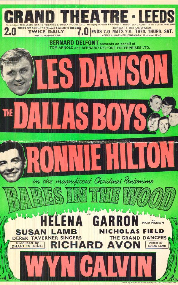 Babes in the Wood Poster with Les Dawson's name