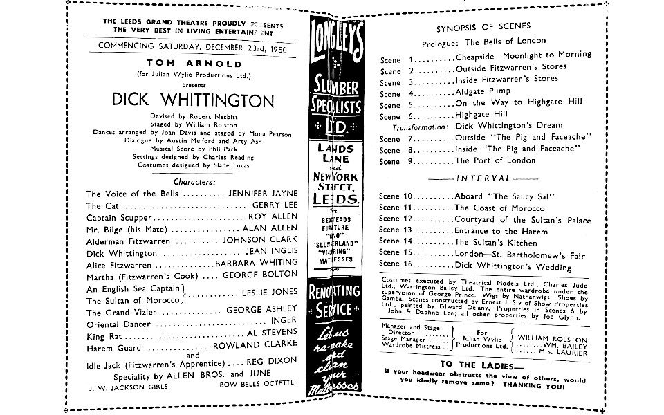 Dick Whittington 1951 Programme