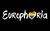 Europhoria Europhoria logo with rainbow heart in front of black background.