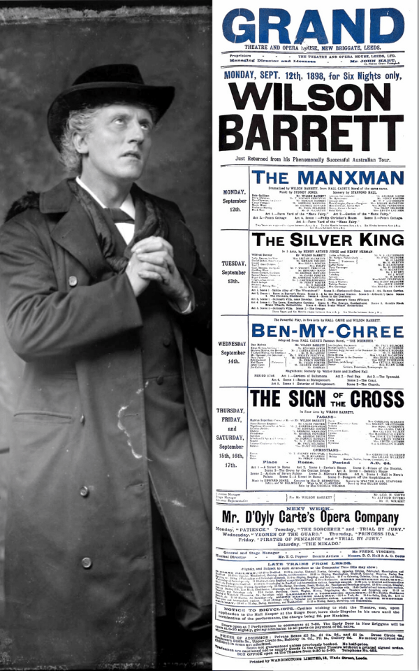 Wilson Barrett and a Playbill of his performances in 1898
