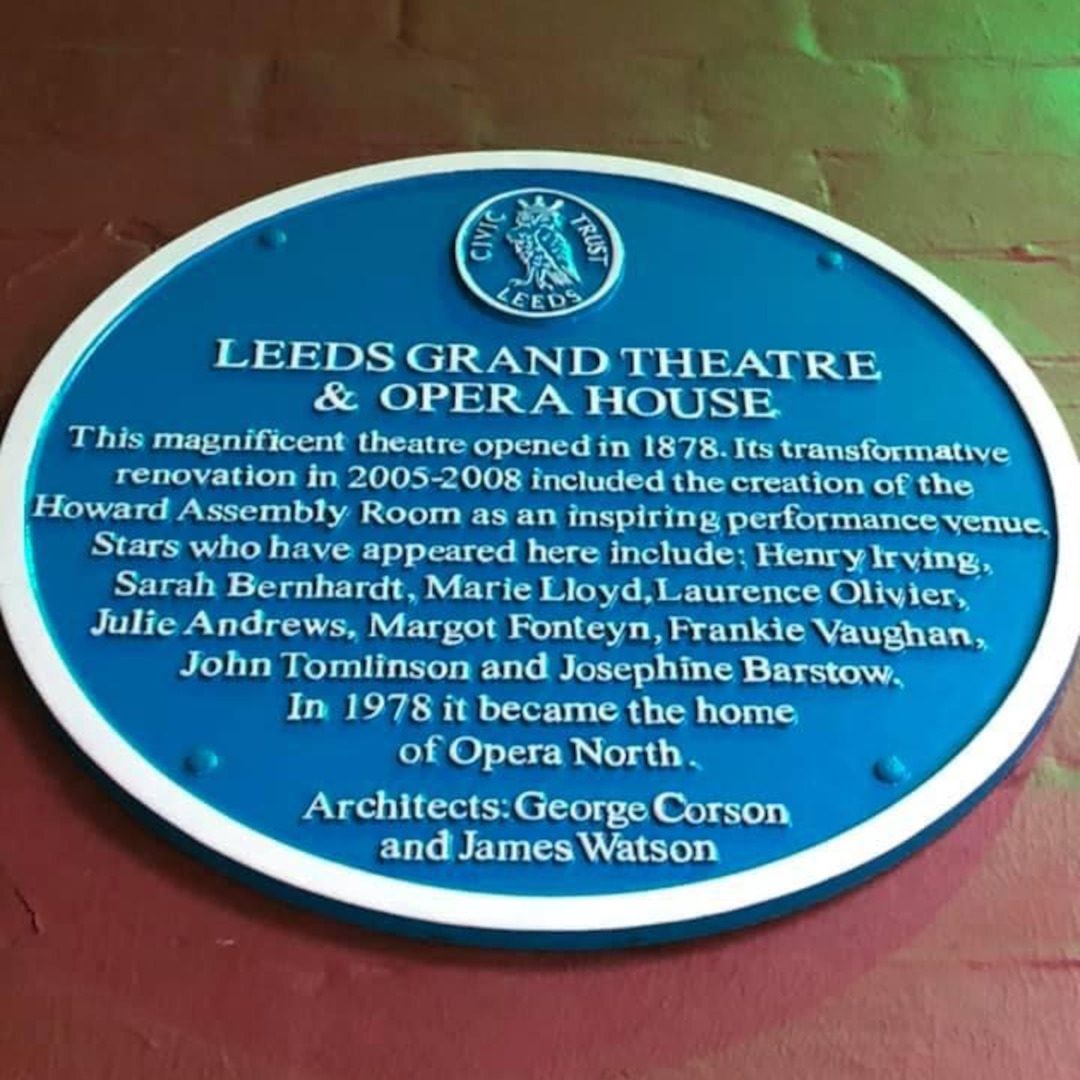 Leeds Grand Theatre & Opera House Heritage Blue Plaque
