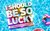 I Should Be So Lucky There are two pool floats, heart-shaped and watermelon-shaped, on the water. The I Should Be So Lucky logo is in the centre of the image in block letters with rainbow borders.