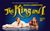 The King and I The characters of Anna and the King are laying down with their hands resting on their faces. They are looking at each other with a smirk. The background is blue and the ground is reflective.