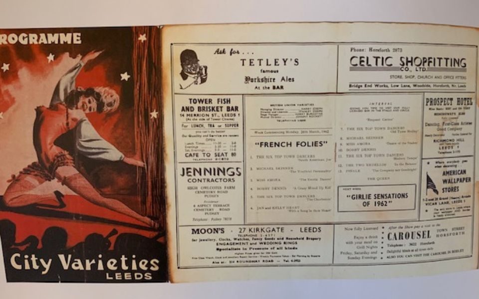 A City Varieties Music Hall programme from1962 listing Jan and Kelly as a double act.