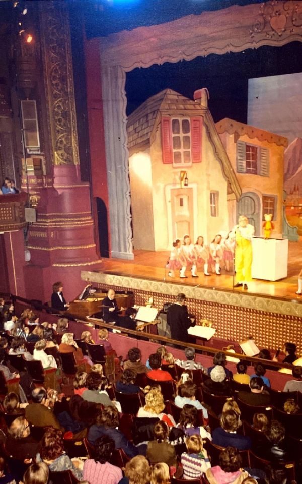 An audiences watches Jack and the Beanstalk starring Rupert Bear at Leeds Grand Theatre