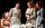 Catherine Chalk, Jade Kennedy, Imogen Elliott and Grace Molony in Little Women Credit: Nobby Clark Catherine Chalk, Jade Kennedy, Imogen Elliott and Grace Molony in period dress stood or sat around a table on stage for Little Women.