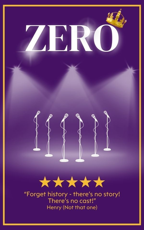 A poster for fictional show ZERO with a five star review from Henry (Not that one) that reads 