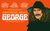 Something About George A cartoon picture of George Harrison on an orange background with text reading Something About George: The George Harrison Story.